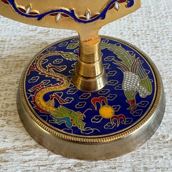 Vintage Chinese Cloisonne Silk Butterfly Embroidery Art - Picture 5 of 13